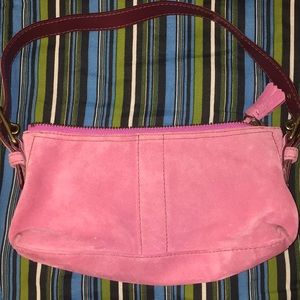 Small Coach Purse Pink Suede ~CUTE~
